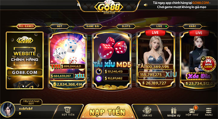 Go88 - Game đổi bài thưởng hàng triệu game thủ Việt mê
